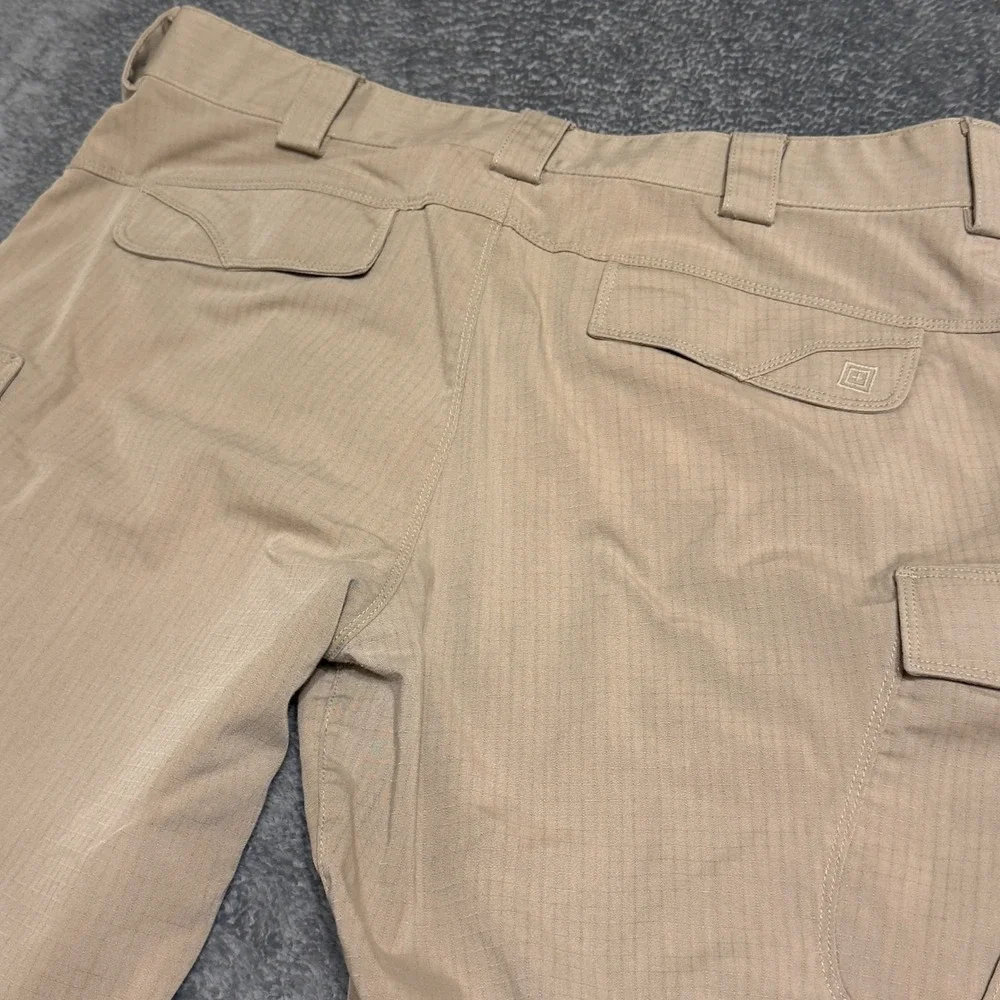 5.11 Tactical Series Mens Khaki Ripstop Cargo Pants 38x32 Tan Straight Leg